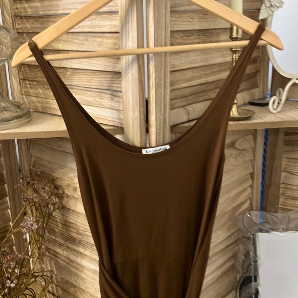 Reformation Kalia Dress Chestnut Brown sz xs - Picture 5 of 9